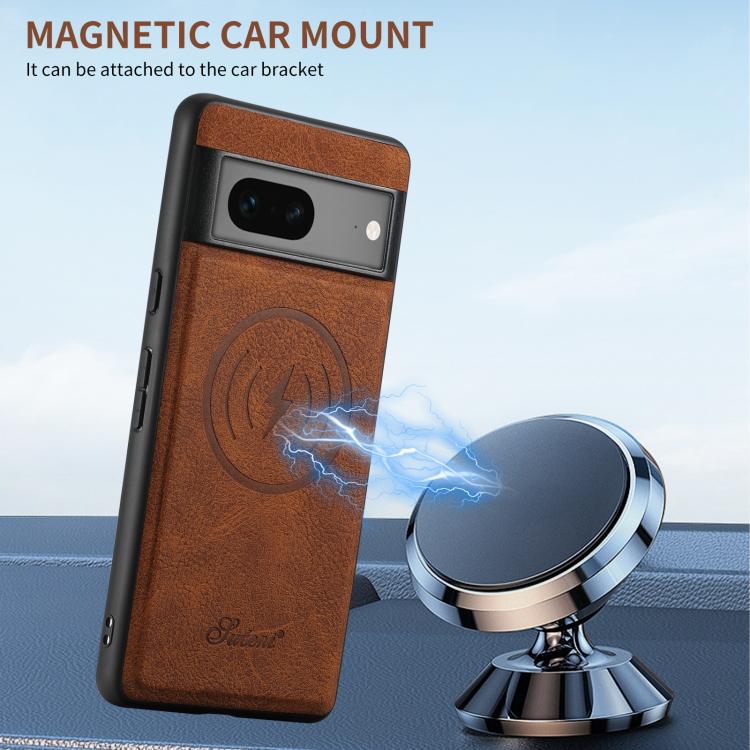 For Google Pixel 10 Pro Suteni H16 Litchi Texture Leather Detachable Wallet Back Phone Case(Brown) by Suteni