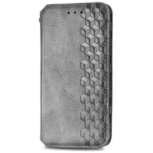 For Tecno Spark 20 4G Cubic Grid Pressed Magnetic Leather Phone Case(Grey) by bashfashion