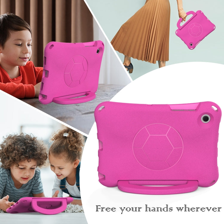 For Samsung Galaxy Tab A8 10.5 2021 Handle Football Shaped EVA Shockproof Tablet Case(Rose Red) by bashfashion