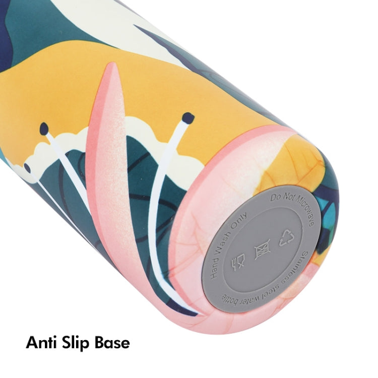 JUNSUNMAY Geometric Patterns Coating 304 Stainless Steel 550ml Water Vacuum Bottle(Yellow) by JUNSUNMAY