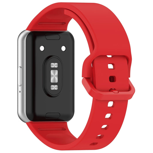For Samsung Galaxy Fit 3 Solid Color Colorful Buckle Silicone Watch Band(Red) by bashfashion