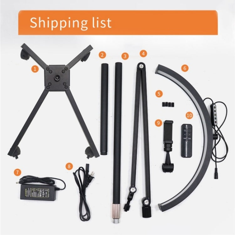 M50X For Lash Artists 20 inch LED Half Moon Light with Pulley Bracket Nail Skin Beauty Lamp(US Plug) by bashfashion