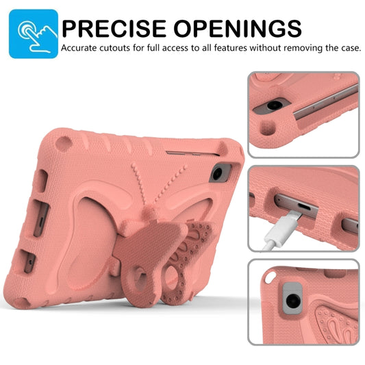 For Samsung Galaxy Tab A11 / A9 Butterfly Bracket EVA Shockproof Tablet Case(Pink Orange) by bashfashion