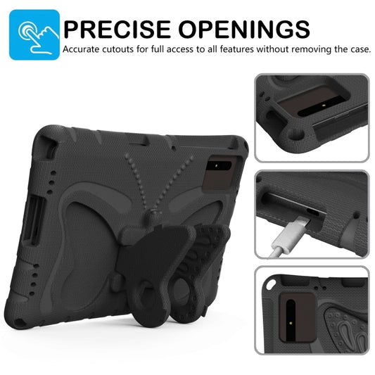 For Samsung Galaxy Tab S9 FE X510 Butterfly Bracket EVA Shockproof Tablet Case(Black) by bashfashion