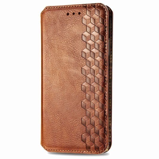 For Infinix Hot 40 4G Cubic Grid Pressed Magnetic Leather Phone Case(Brown) by bashfashion