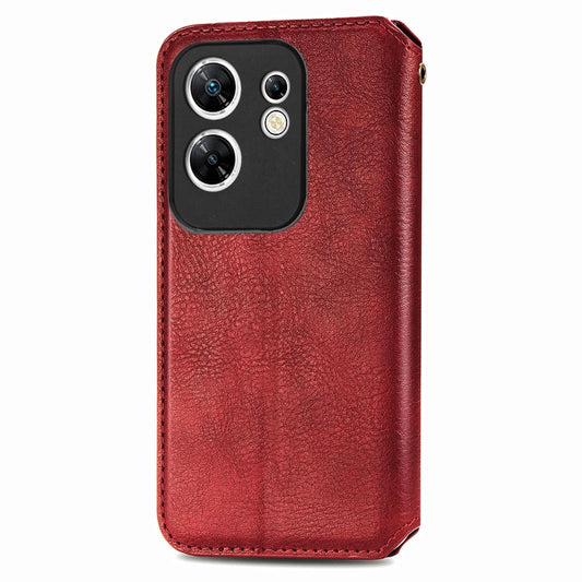 For Infinix Zero 30 4G Cubic Grid Pressed Magnetic Leather Phone Case(Red) by bashfashion