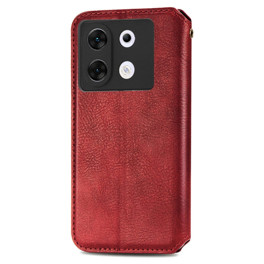For Infinix Zero 30 5G Cubic Grid Pressed Magnetic Leather Phone Case(Red) by bashfashion