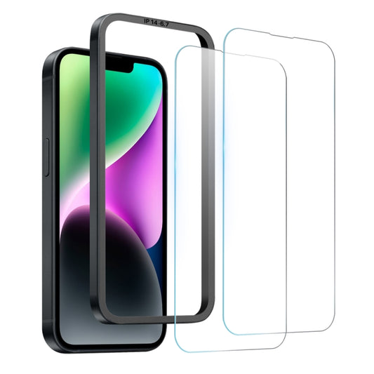 For iPhone 14 Plus NORTHJO 2pcs A++ Screen Protector Tempered Glass Film with Installation Frame by NORTHJO