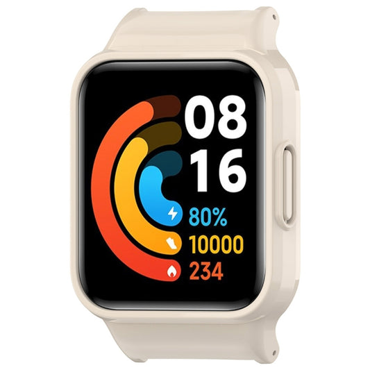 For Redmi Watch 3 Half Pack PC Watch Protective Case(Creamy White) by bashfashion
