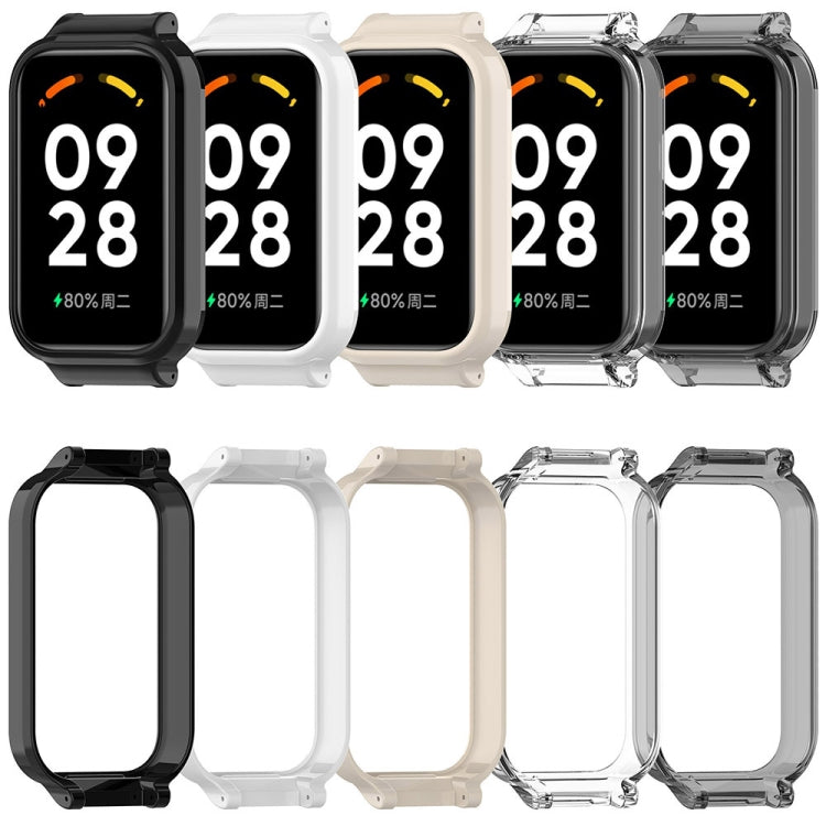 For Xiaomi Smart Band 8 Active Half Pack PC Watch Protective Case(Transparent White) by bashfashion