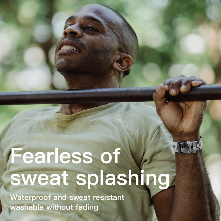 For Garmin Fenix 7X / 7X Pro / Tactix 7 Camouflage Quick Release Silicone Watch Band(White) by bashfashion