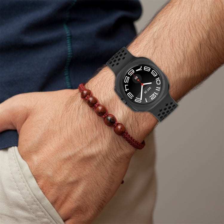 For Samsung Galaxy Watch Ultra 47mm Hole Style Magnetic Folding Buckle Silicone Watch Band(White) by bashfashion