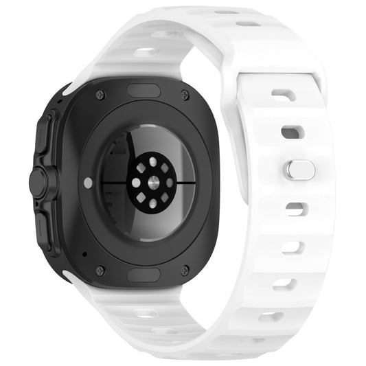 For Samsung Galaxy Watch Ultra 47mm Solid Color Reverse Buckle Silicone Watch Band(White) by bashfashion