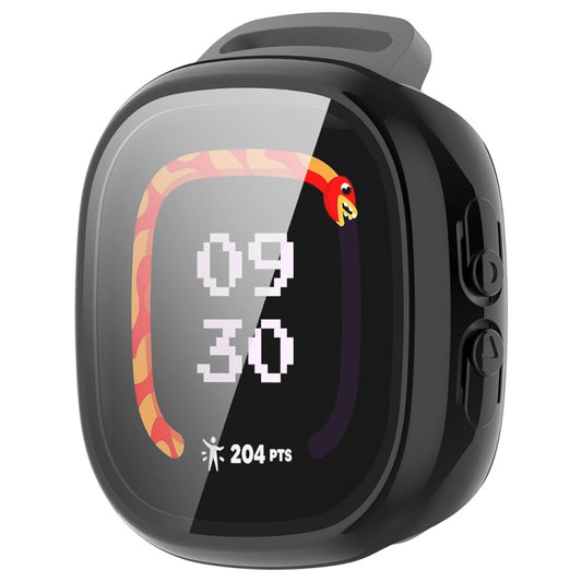 For Fitbit Ace LTE PC + Tempered Glass Film Integrated Watch Protective Case(Black) by bashfashion