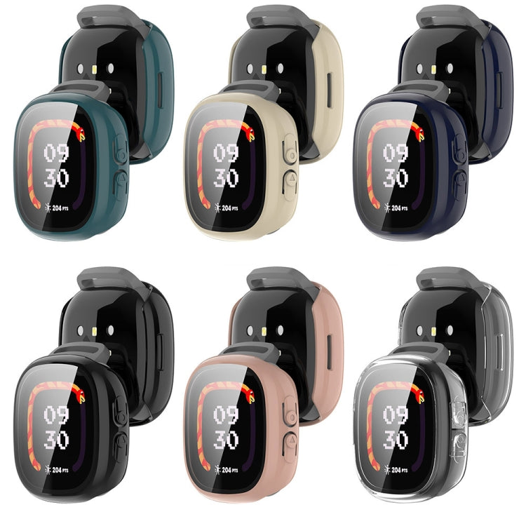 For Fitbit Ace LTE PC + Tempered Glass Film Integrated Watch Protective Case(Sakura Pink) by bashfashion