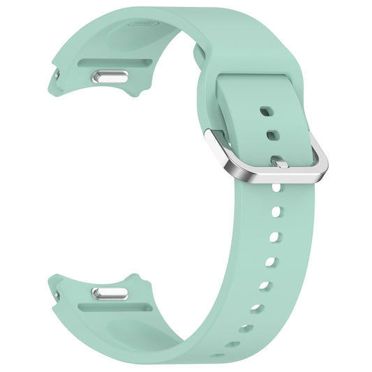 For Samsung Galaxy Watch 5 Pro 45mm Solid Color Silver Buckle Quick Release Silicone Watch Band(Teal) by bashfashion