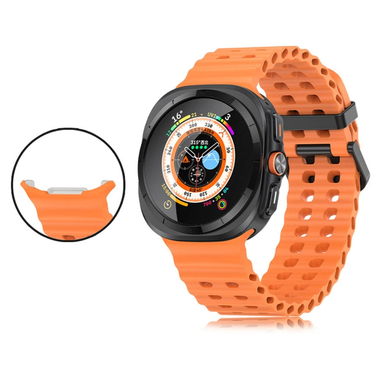 For Samsung Galaxy Watch Ultra 47mm / Ultra 2025 Ocean Dual Row Hole Silicone Watch Band(Grey) by bashfashion