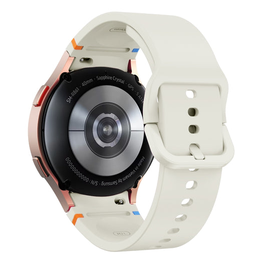 For Samsung Galaxy Watch 7 40mm Flat Sewing Design Silicone Watch Band(White) by bashfashion