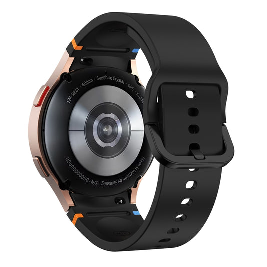 For Samsung Galaxy Watch 7 44mm Flat Sewing Design Silicone Watch Band(Black) by bashfashion