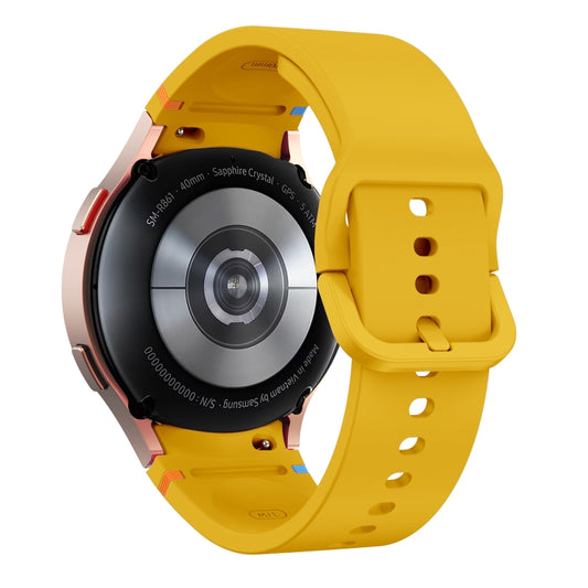 For Samsung Galaxy Watch 7 44mm Flat Sewing Design Silicone Watch Band(Apricot) by bashfashion