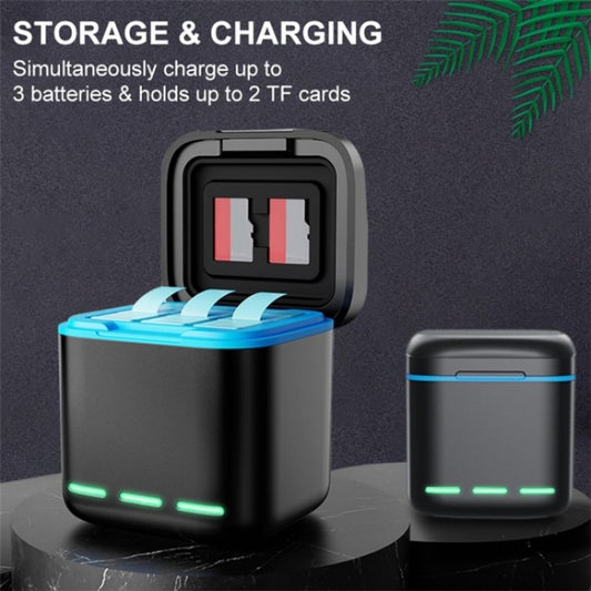 GP-810 Rechargeable 3-Battery Charger Station Storage Case for GoPro HERO5 /6 /7 /8 by bashfashion