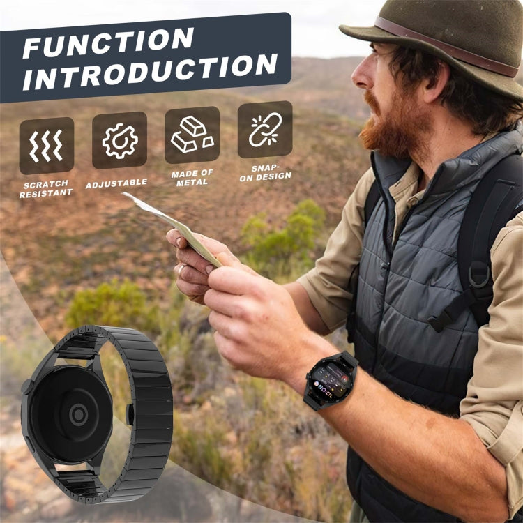 For Ticwatch Pro3 Ultra 22mm One Bead Paint Butterfly Buckle Alloy Watch Band(Gold) by bashfashion