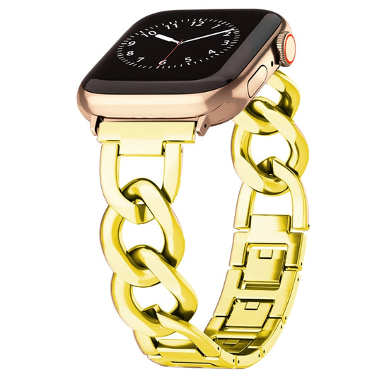 For Apple Watch Series 4 40mm Quick-Release Metal Chain Watch Band(Gold) by bashfashion
