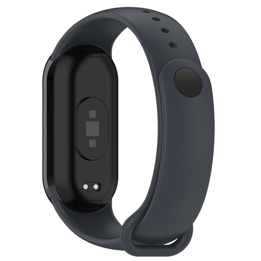 For Xiaomi Smart Band 9 / 9 NFC Metal Connector Solid Color Silicone Watch Band(Dark Gray) by bashfashion