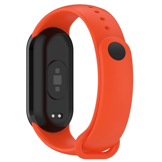 For Xiaomi Smart Band 9 / 9 NFC Metal Connector Solid Color Silicone Watch Band(Orange) by bashfashion