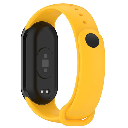 For Xiaomi Smart Band 9 / 9 NFC Metal Connector Solid Color Silicone Watch Band(Light Yellow) by bashfashion