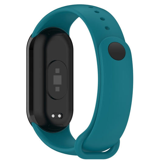 For Xiaomi Smart Band 9 / 9 NFC Metal Connector Solid Color Silicone Watch Band(Navy Green) by bashfashion