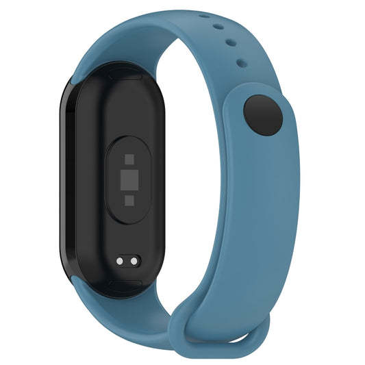 For Xiaomi Smart Band 9 / 9 NFC Metal Connector Solid Color Silicone Watch Band(Advanced Blue) by bashfashion