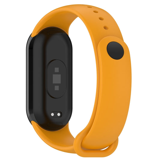 For Xiaomi Smart Band 9 / 9 NFC Metal Connector Solid Color Silicone Watch Band(Dark Yellow) by bashfashion