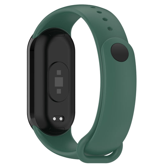 For Xiaomi Smart Band 9 / 9 NFC Metal Connector Solid Color Silicone Watch Band(Dark Green) by bashfashion