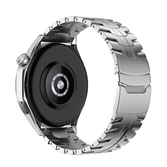 For Huawei Watch Ultimate / Buds 22mm Double Lock Buckle Turtle Steel Watch Band(Silver) by bashfashion