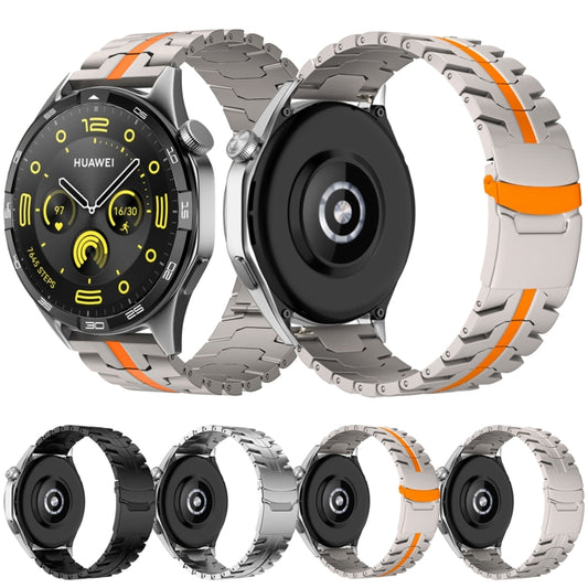 For Huawei Watch GT 4 46mm 22mm Double Lock Buckle Turtle Steel Watch Band(Titanium) by bashfashion