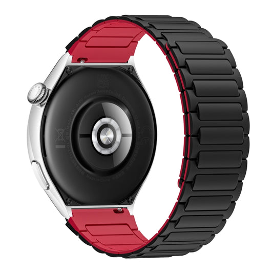 For Huawei Watch 3 Pro New 22mm I-shaped Magnetic Silicone Watch Band(Black+Red) by bashfashion
