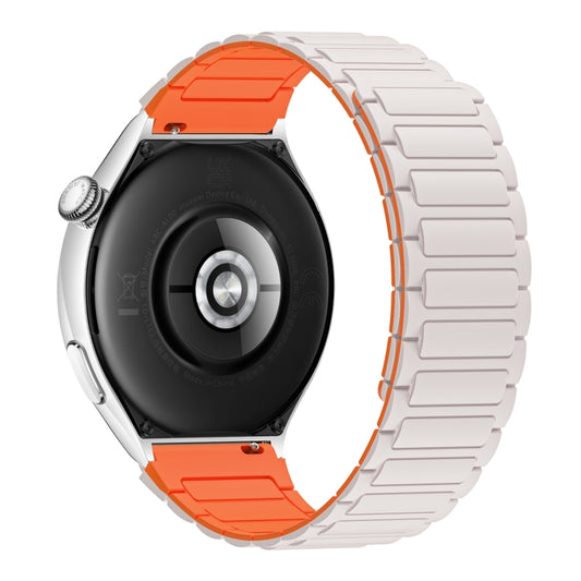 For Huawei Watch GT Runner 22mm I-shaped Magnetic Silicone Watch Band(Starlight+Orange) by bashfashion