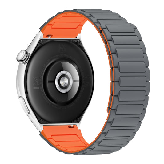 For Huawei Watch 3 Pro 22mm I-shaped Magnetic Silicone Watch Band(Gray+Orange) by bashfashion