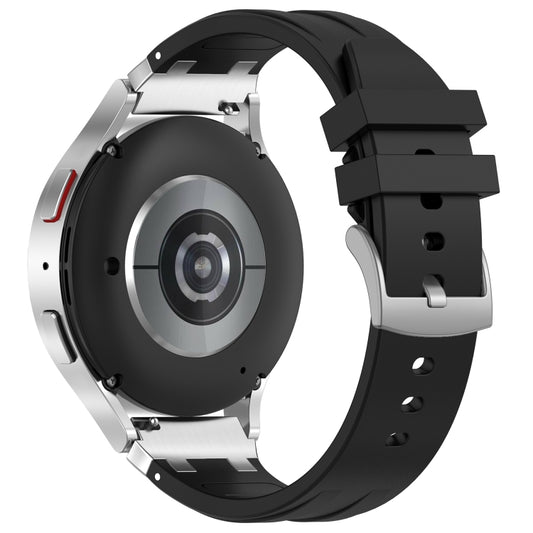 For Huawei Watch GT3 46mm 22mm Quick Release Silver Buckle Royal Silicone Watch Band(Black) by bashfashion