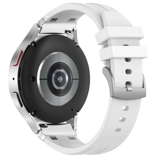 For Huawei Watch GT 22mm Quick Release Silver Buckle Royal Silicone Watch Band(White) by bashfashion