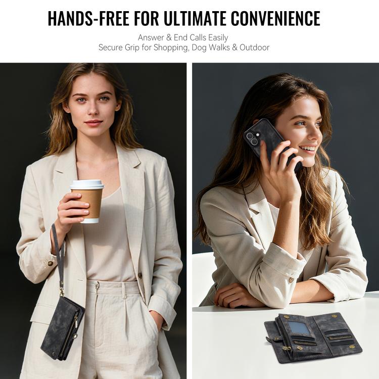 For iPhone 17 CaseMe 008 Detachable Multifunctional Leather Phone Case(Black) by CaseMe