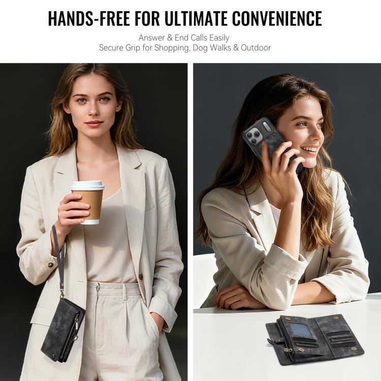 For iPhone 17 Pro Max CaseMe 008 Detachable Multifunctional Leather Phone Case(Black) by CaseMe