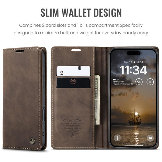 For iPhone 17 Pro CaseMe 013 Multifunctional Horizontal Flip Leather Phone Case(Coffee) by CaseMe