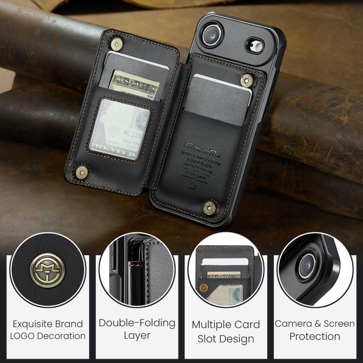 For iPhone Air CaseMe C22 Card Slots Holder RFID Anti-theft Phone Case(Black) by CaseMe