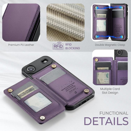For iPhone Air CaseMe C22 Card Slots Holder RFID Anti-theft Phone Case(Purple) by CaseMe