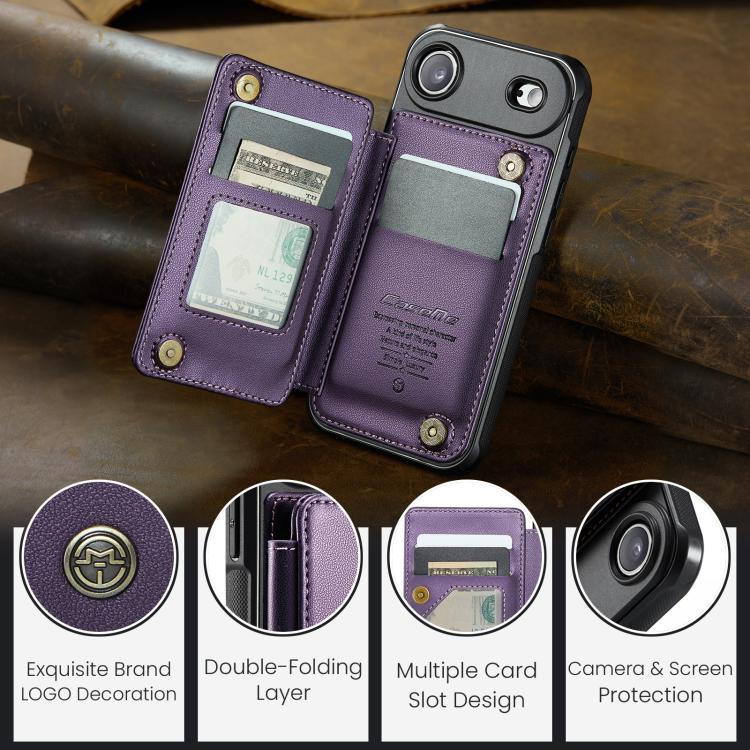 For iPhone Air CaseMe C22 Card Slots Holder RFID Anti-theft Phone Case(Purple) by CaseMe
