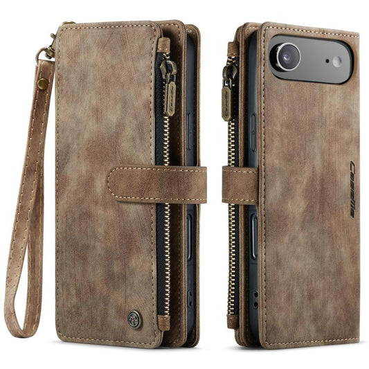 For iPhone Air CaseMe C30 Card Slots Zipper Wallet Leather Phone Case(Brown) by CaseMe