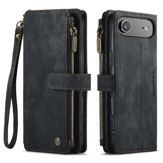 For iPhone Air CaseMe C30 Card Slots Zipper Wallet Leather Phone Case(Black) by CaseMe