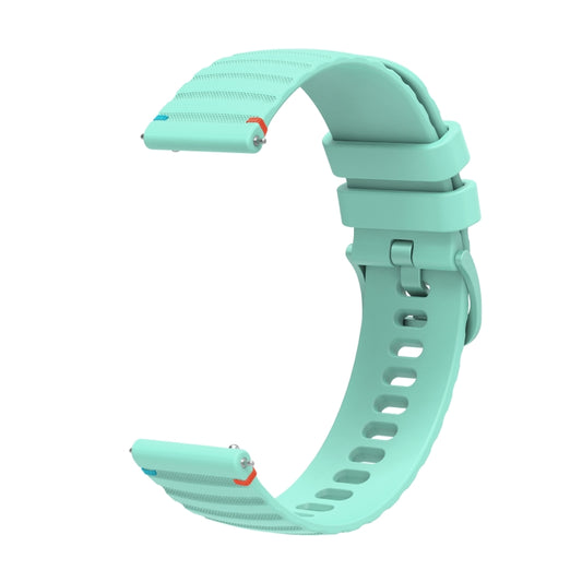 For Samsung Galaxy Watch FE 40mm Wavy Dotted Stitched 20mm Silicone Watch Band(Teal Green) by bashfashion